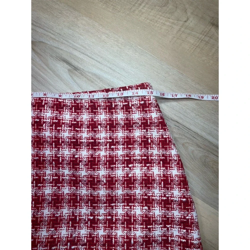 Dolce Vita Red Tweed Mini Skirt XL Houndstooth Coquette Y2K‎ Preppy